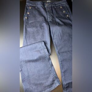 DKNY Dark Blue Sailor Nautical Style Bootcut Jeans Size 31/12 EUC